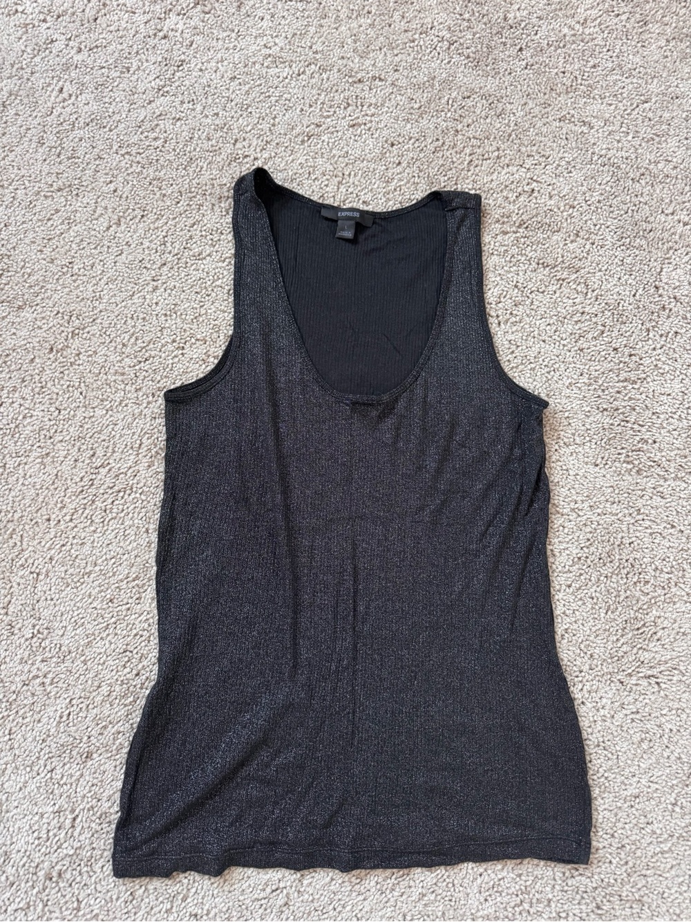 Express Shimmery Black Tank Top